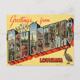 Cartão Postal Saudações de Nova Orleans, Viagem da Louisiana