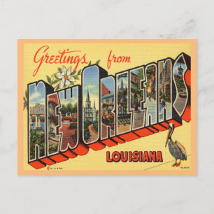 Cartão Postal Saudações de Nova Orleans, Viagem da Louisiana