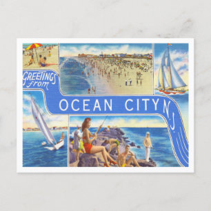 Cartão Postal Saudações de Ocean City, Viagens por Nova Jersey