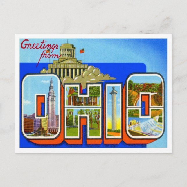 Cartão Postal Saudações De Ohio (Frente)
