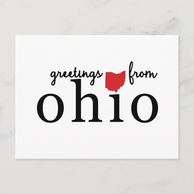 Cartão Postal Saudações De Ohio (Frente)