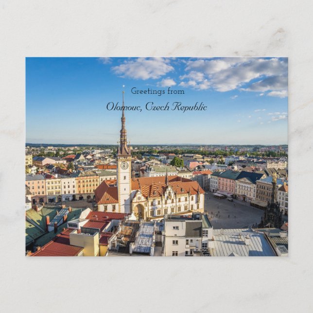 Cartão Postal Saudações de Olomouc, República Checa (Frente)