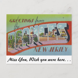 Cartão Postal Saudações de Orangas, Nova Jersey