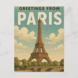 Cartão Postal Saudações de Paris