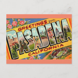 Cartão Postal Saudações de Pasadena Ca. Cartão-postal de viagem