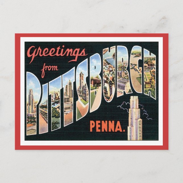 Cartão Postal Saudações De Pittsburgh, Pensilvânia (Frente)