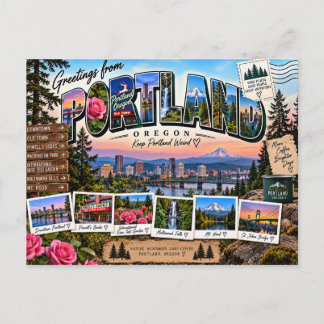 Cartão Postal Saudações de Portland Oregon