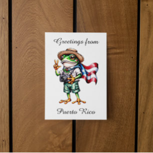 Cartão Postal Saudações de Porto Rico Sapo Coqui Boricua 