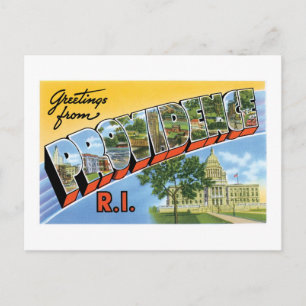 Cartão Postal Saudações de Providence, Rhode Island!