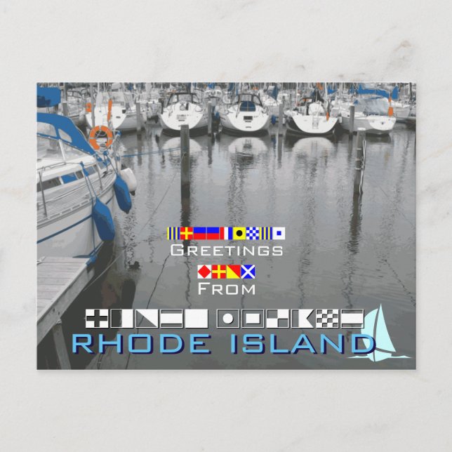 Cartão Postal Saudações de Rhode Island (Frente)