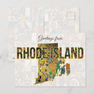Cartão Postal Saudações de Rhode Island