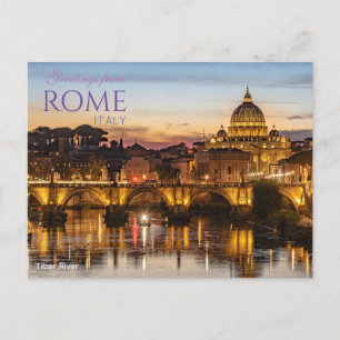 Cartão Postal Saudações de Roma Itália Postal Paisagem