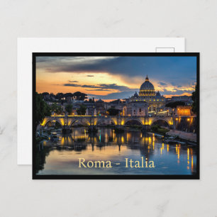 Cartão Postal Saudações de Roma Italia, Texto Personalizado