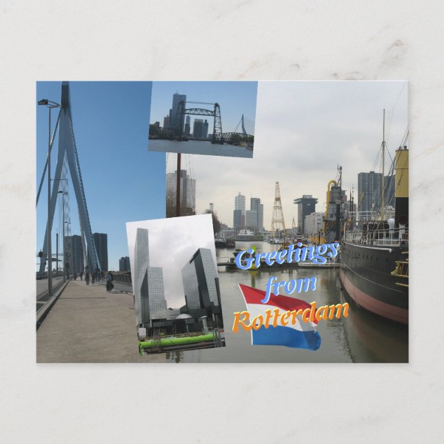 Cartão Postal Saudações de Roterdão (Frente)