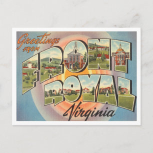 Cartão Postal Saudações de Royal, Virginia Viagens vintage