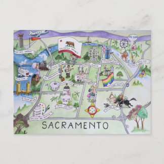 Cartão Postal Saudações de Sacramento, Califórnia!