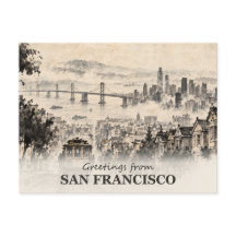 Saudações de San Francisco Ink Wash