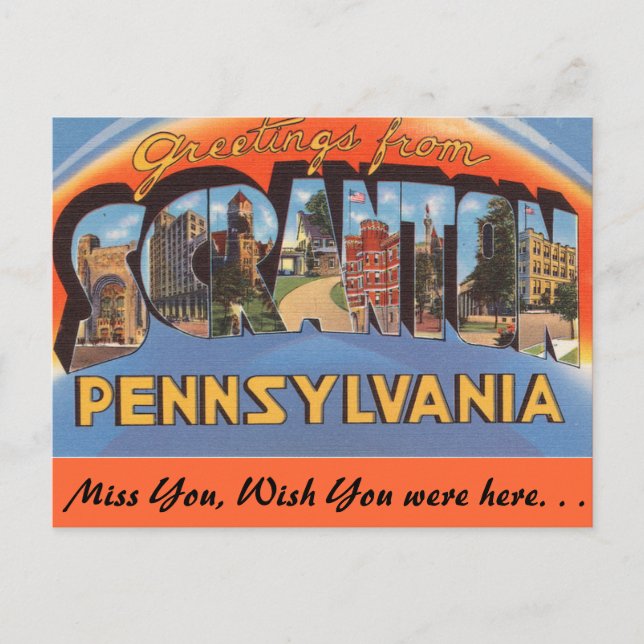 Cartão Postal Saudações de Scranton (Frente)