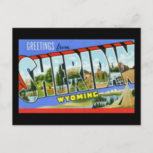 Cartão Postal Saudações de Sheridan Wyoming