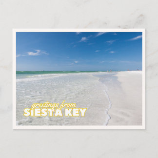 Cartão Postal Saudações de Siesta Key Florida Beach Vintage