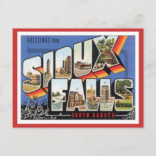 Cartão Postal Saudações De Sioux Falls, Dakota Do Sul