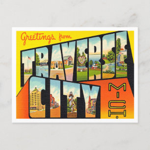 Cartão Postal Saudações de Traverse City, Michigan Viagem