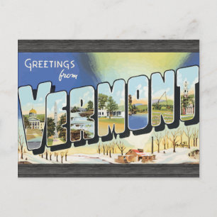 Cartão Postal Saudações De Vermont, Vintage