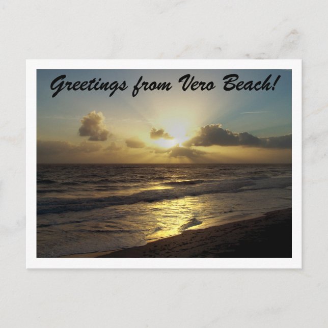 Cartão Postal Saudações De Vero Beach! (Frente)