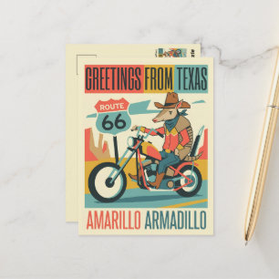 Cartão Postal Saudações de Viagem de Desenhos Animados Legais do