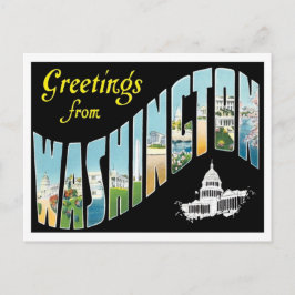 Cartão Postal Saudações De Washington, D.C. Vintage