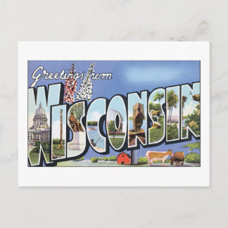 Cartão Postal Saudações de Wisconsin