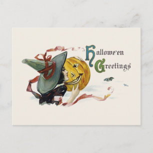 Cartão Postal Saudações de Witchy Halloween