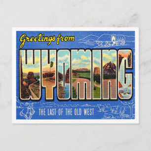 Cartão Postal Saudações de Wyomin, o último do Velho Oeste