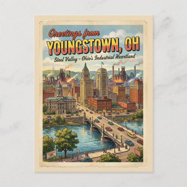 Cartão Postal Saudações de Youngstown OH  (Frente)