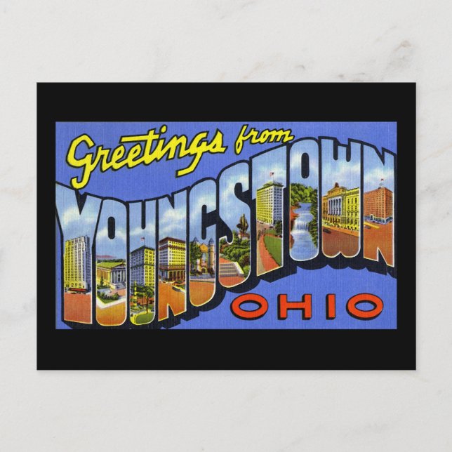 Cartão Postal Saudações de Youngstown Ohio (Frente)