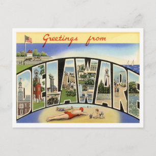 Cartão Postal Saudações Delaware Dos Estados Unidos
