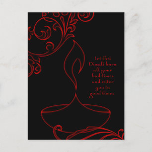 Cartão Postal saudações diwali (luz elegante)