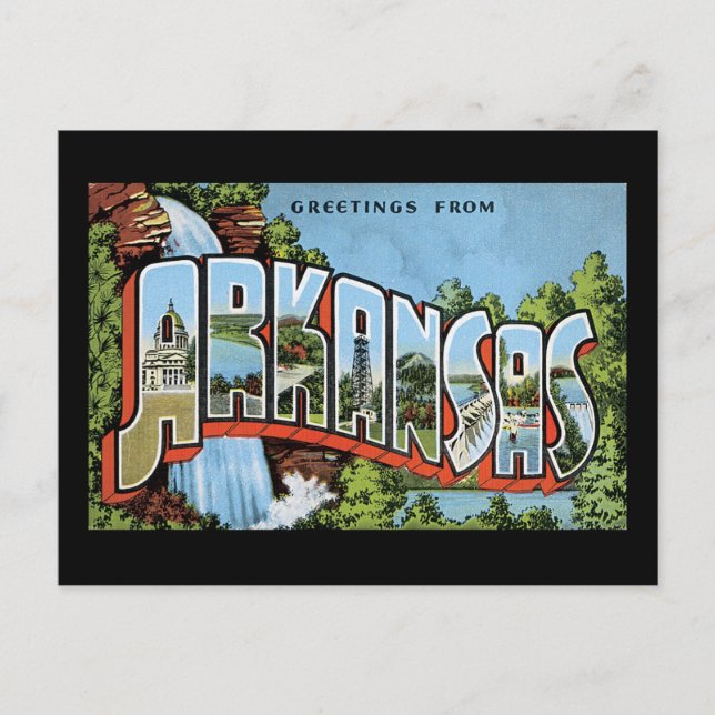 Cartão Postal Saudações do Arkansas (Frente)