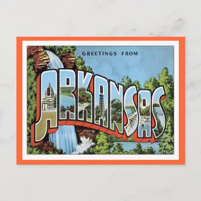 Cartão Postal Saudações Do Arkansas (Frente)