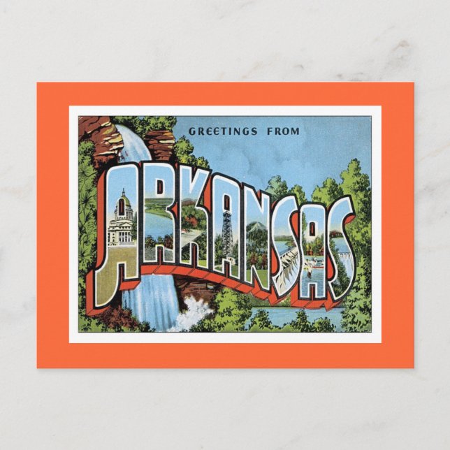 Cartão Postal Saudações Do Arkansas (Frente)