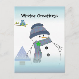 Cartão Postal Saudações do Boneco de Neve