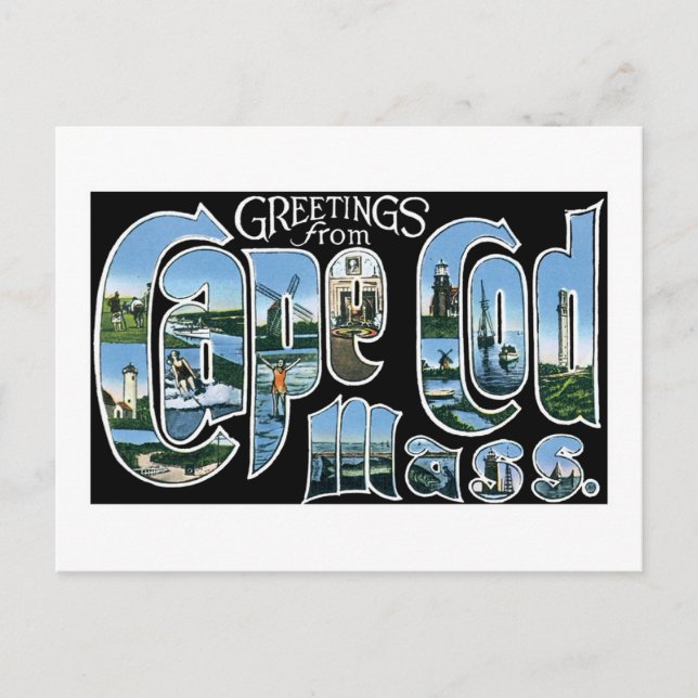 Cartão Postal Saudações do Cabo Cod (Frente)