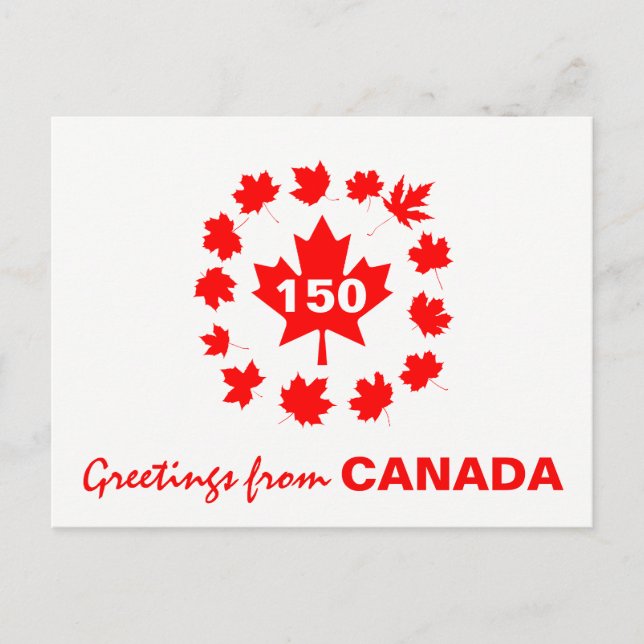 Cartão Postal Saudações do Canadá personalizáveis (Frente)