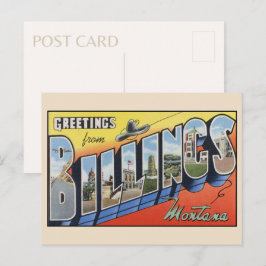 Cartão Postal Saudações do cartão-postal de Billings Montana