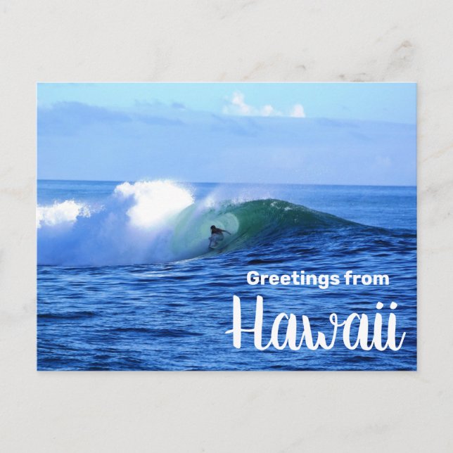 Cartão Postal Saudações do Cartão-postal do Surfer Havaí (Frente)