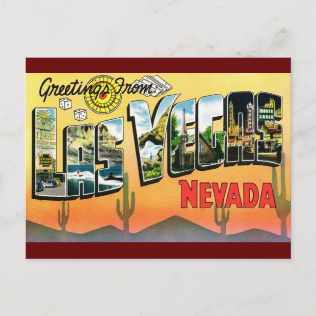 Cartão Postal Saudações do Cartão-postal Viagem de Las Vegas (Frente)