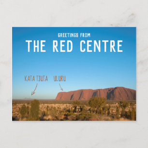 Cartão Postal Saudações do Centro Vermelho Uluru Kata Tjuta