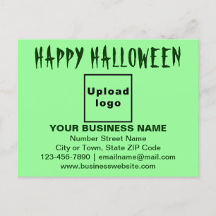 Cartão Postal Saudações do Dia das Bruxas em Verde Claro