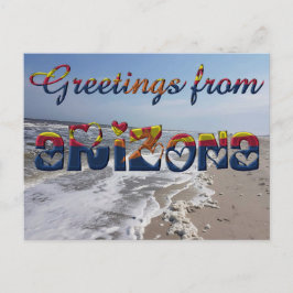 Cartão Postal Saudações do Estado Arizona Flag Hearts EUA