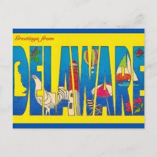Cartão Postal Saudações do Estado de Delaware